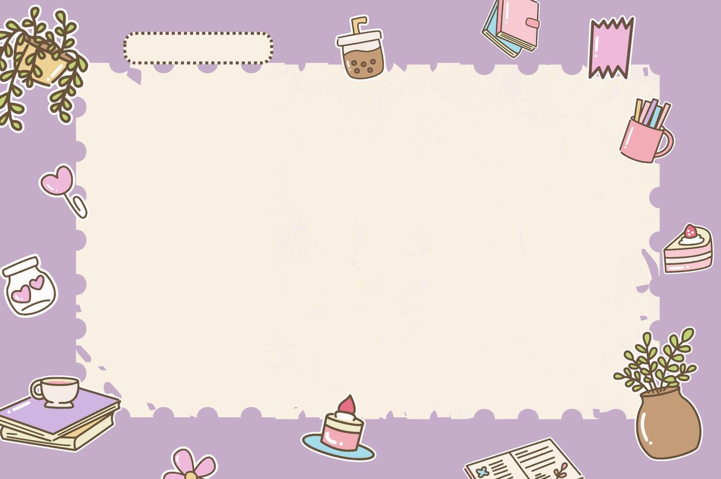 purple cute background with frame vector