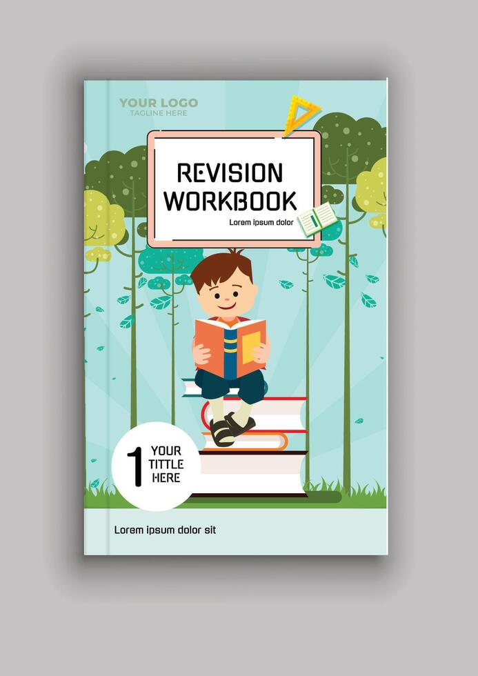 Modern School Revision Book Cover Template vector