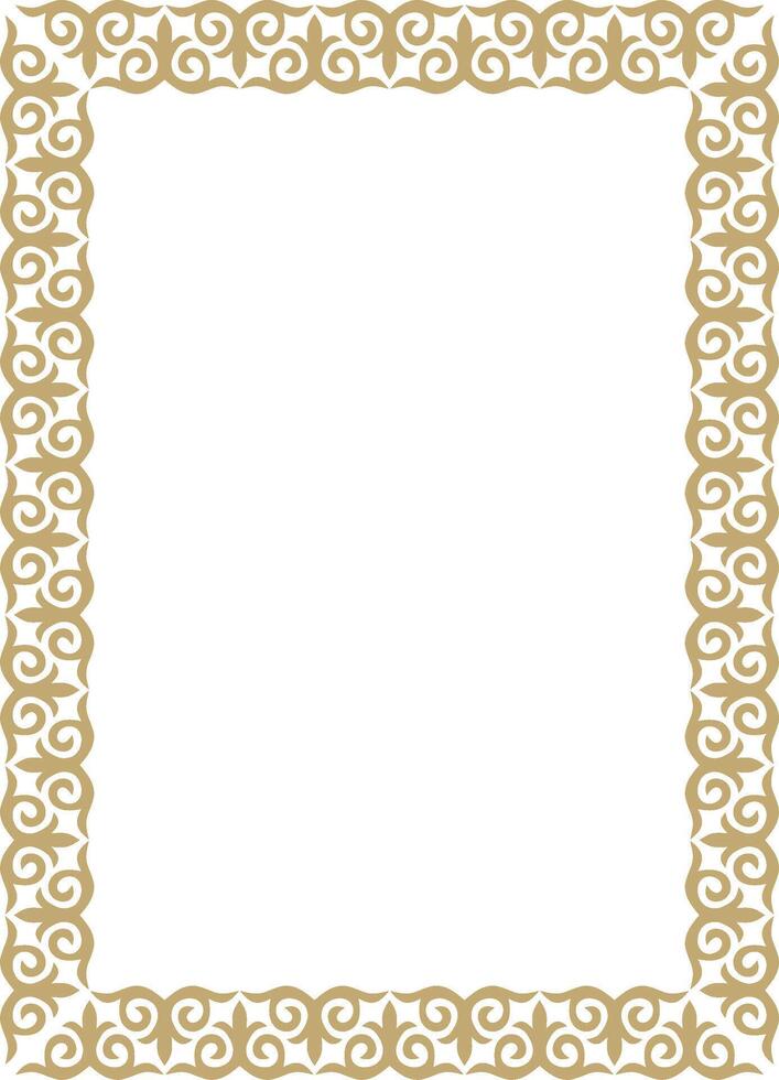 golden square Kazakh national ornament. Ethnic Great Steppe vector
