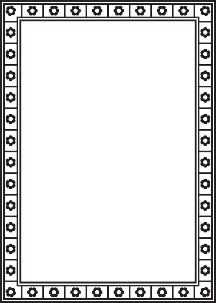black monochrome square gothic ornament. Medieval European silhouette, rectangle, border. Classic Germans, Angles, Saxons, Franks. vector