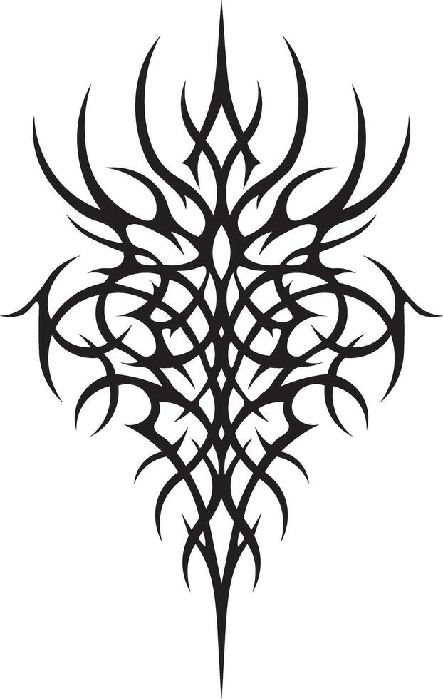 Tribal tattoo design with a cross vector