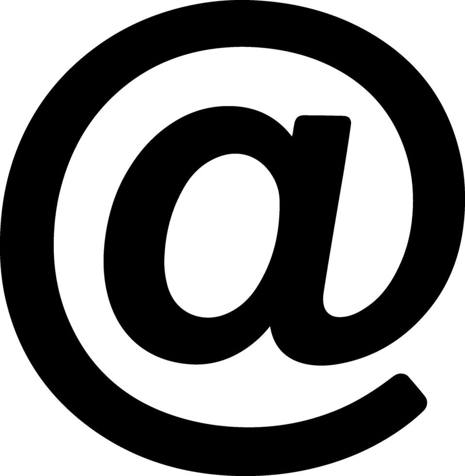 Bold black at symbol silhouette on a clean white background vector