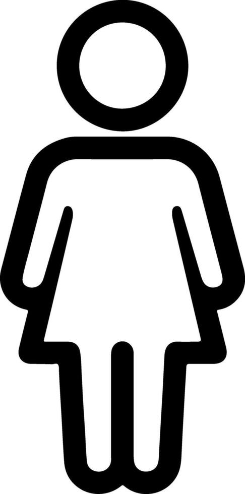 Simple black female figure icon against a light background silhouette vector