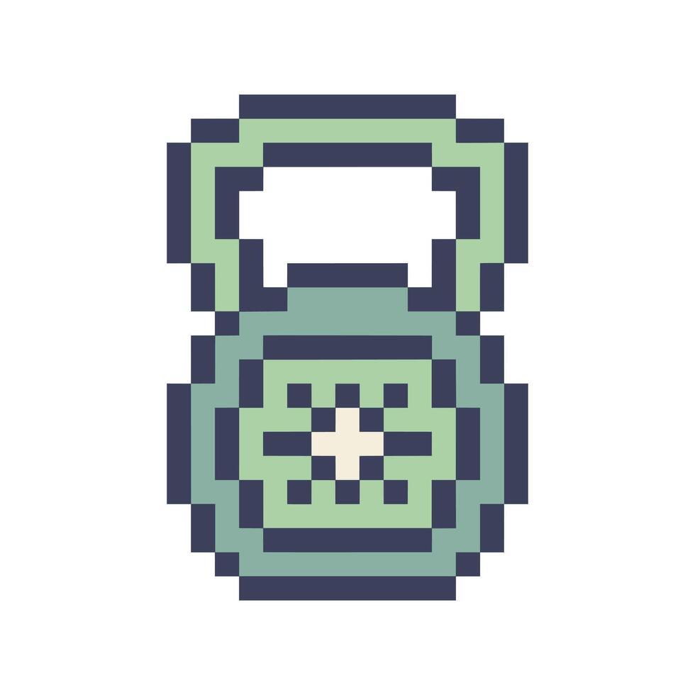 kettlebell pixel art vector