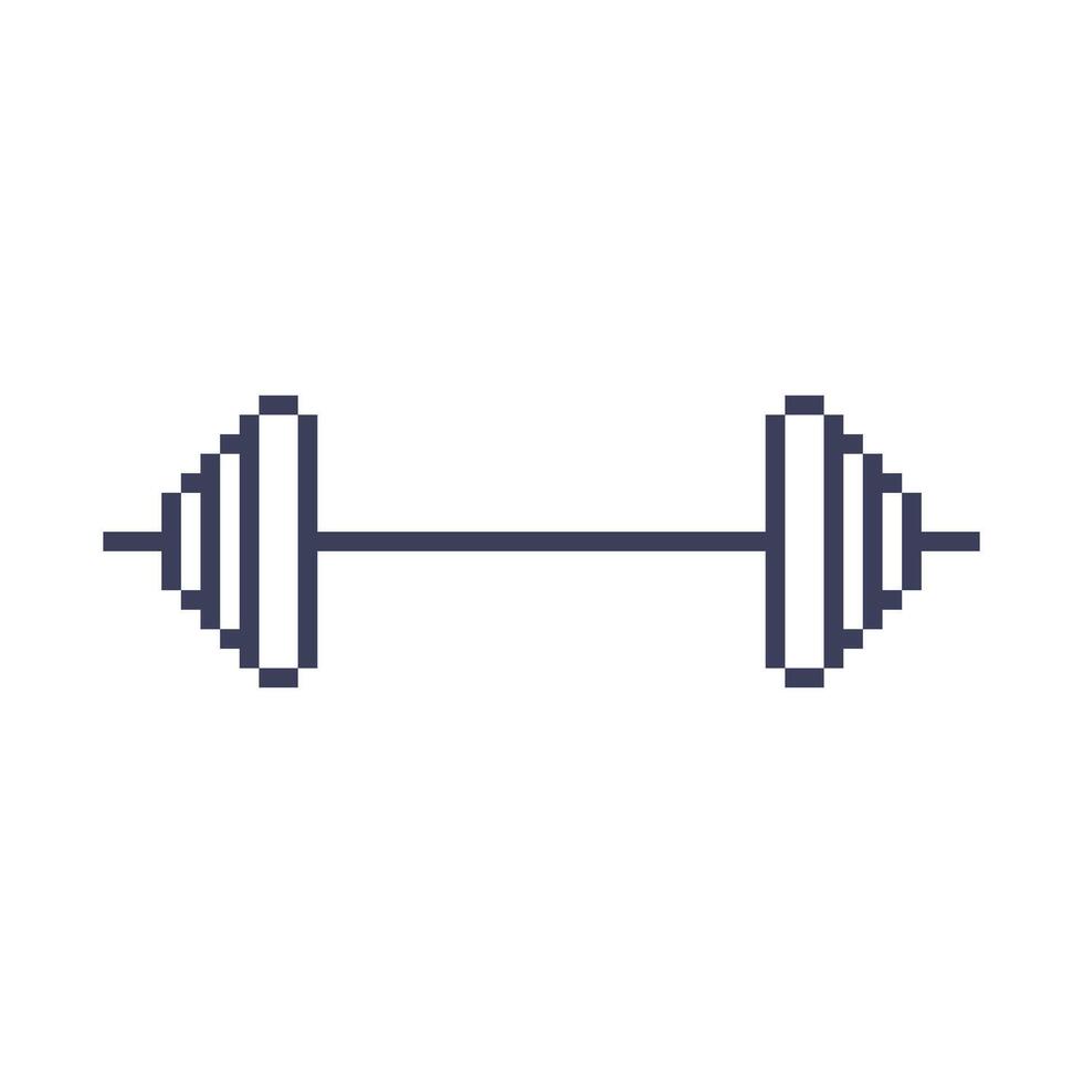 barbell outline pixel vector