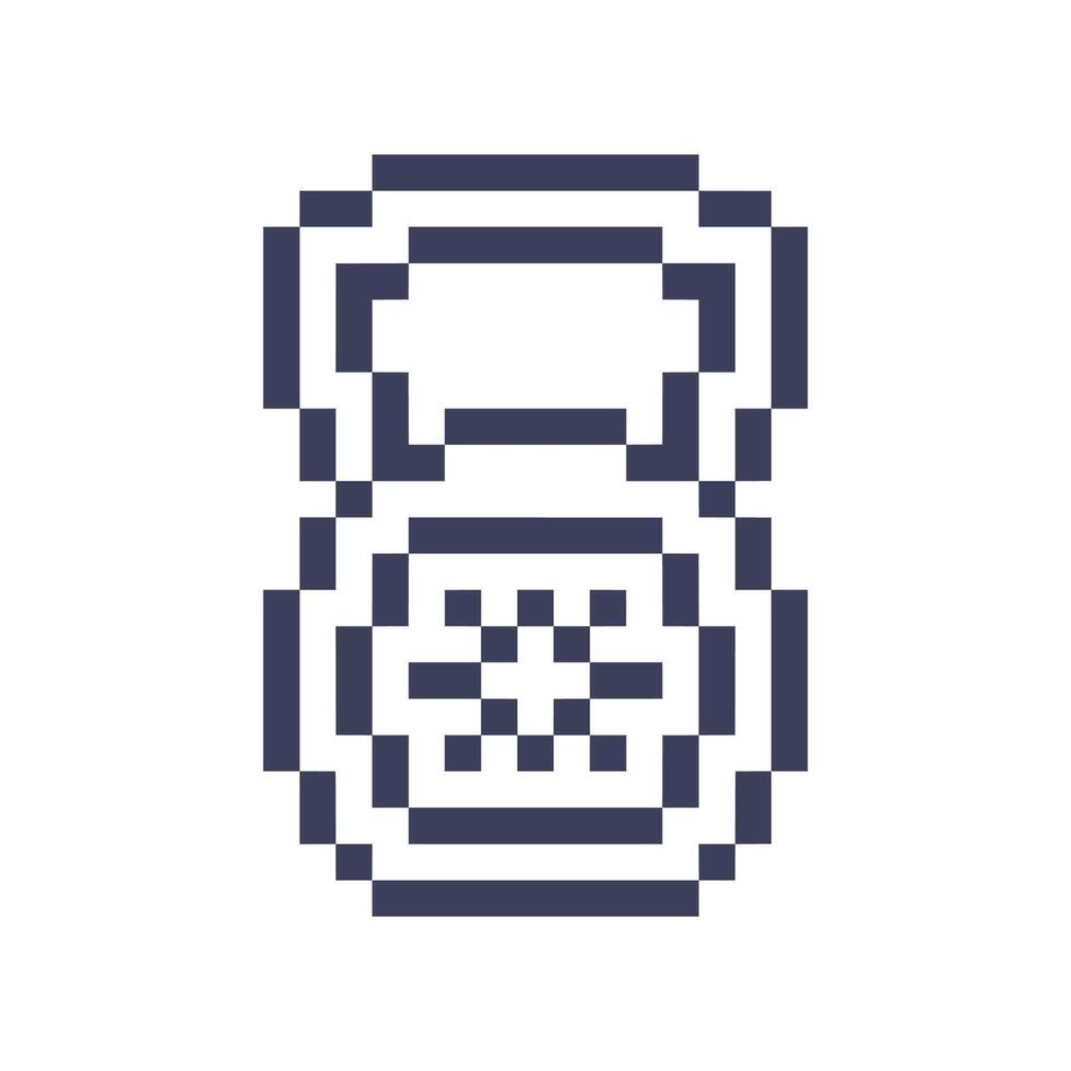 kettlebell outline pixel vector