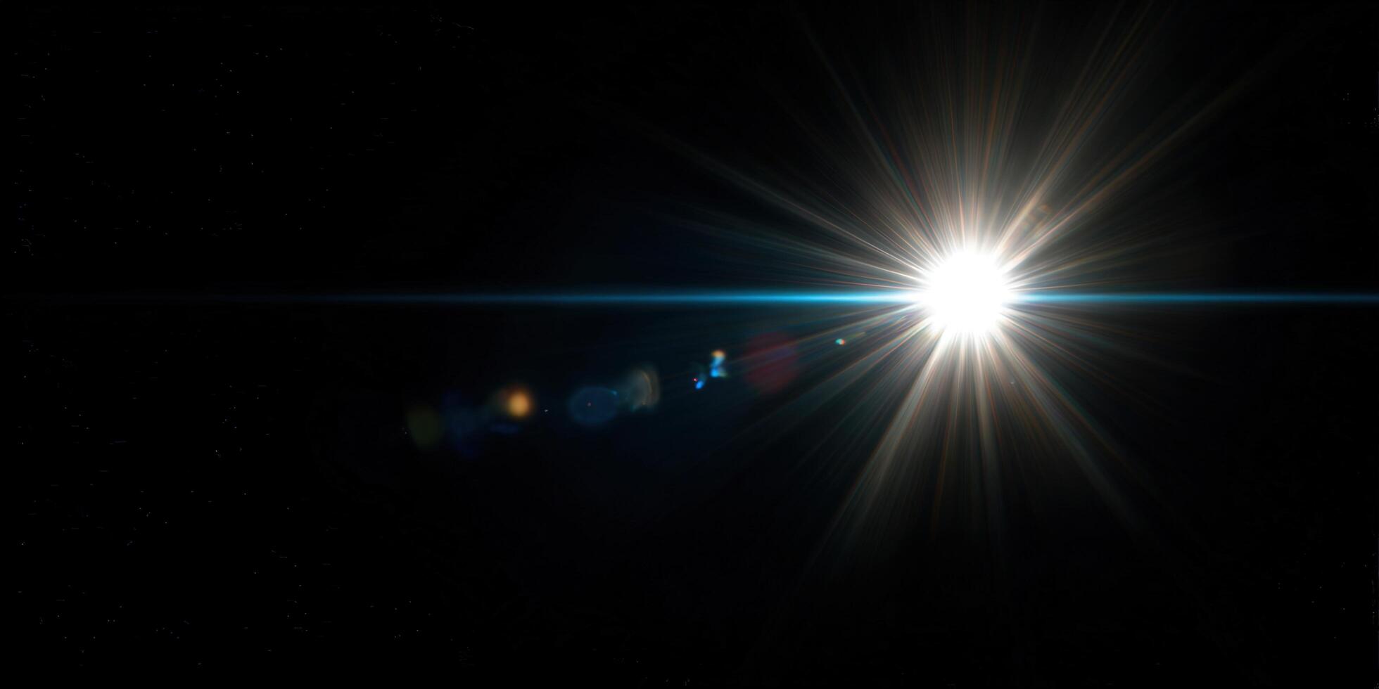 A brilliant starburst effect creating an abstract display of bright beams and light. photo