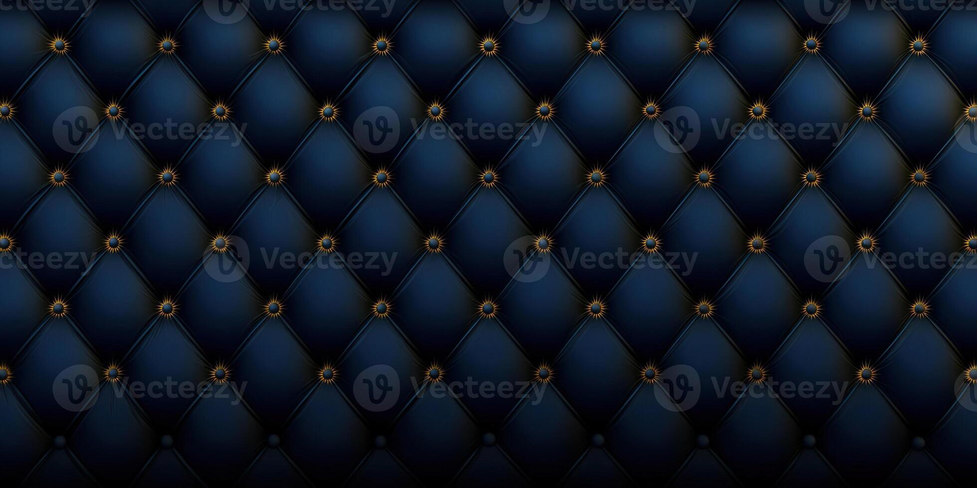 A stunning, navy blue leather tufted background with golden button detailing is displayed photo