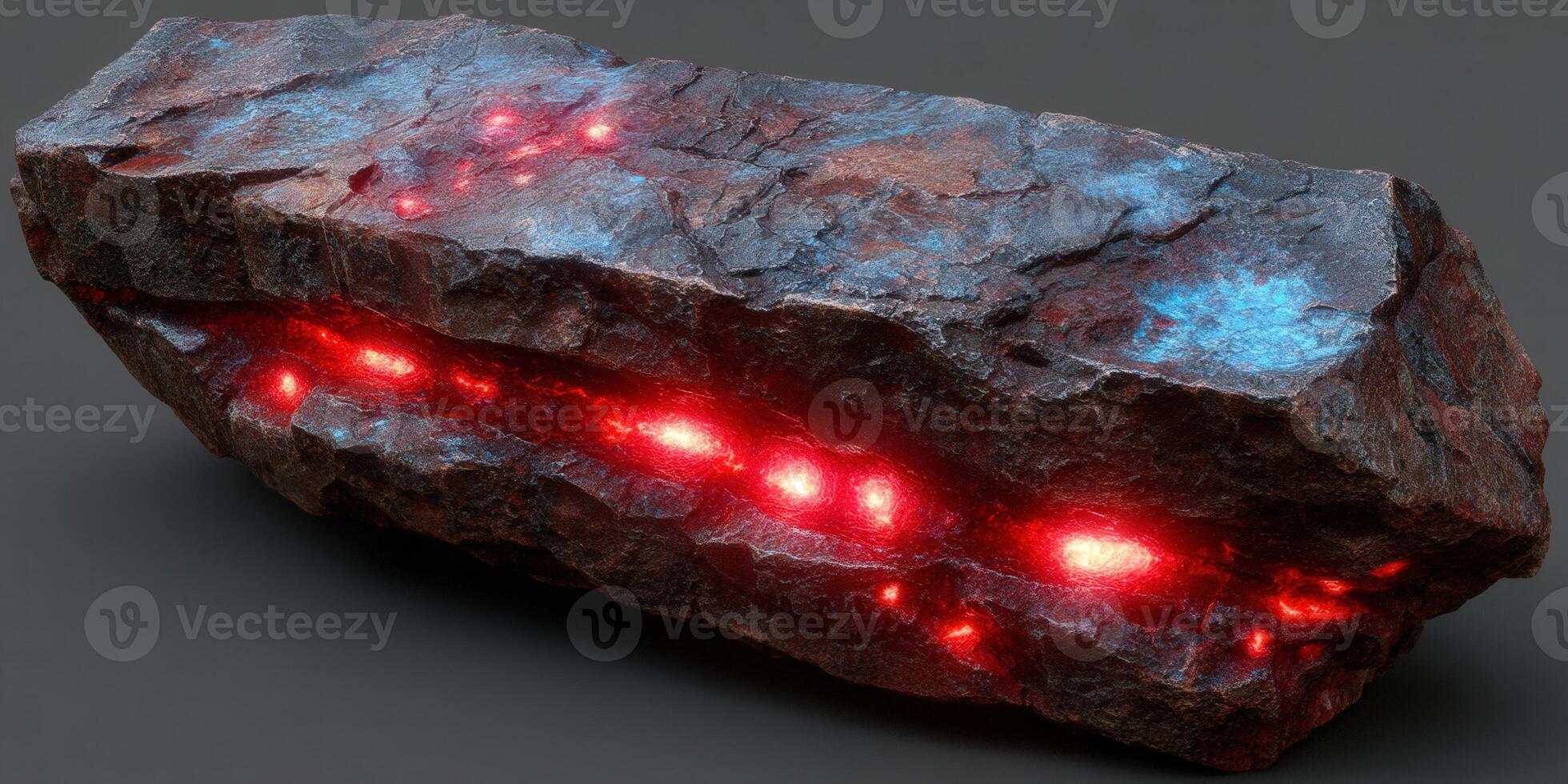 A striking image of a glowing red rock, offering an intriguing texture and captivating light. photo