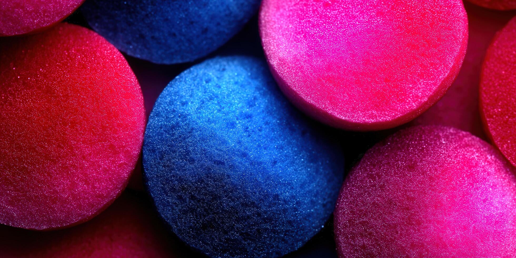 Vibrant abstract composition with round, textured shapes in vivid colors. photo