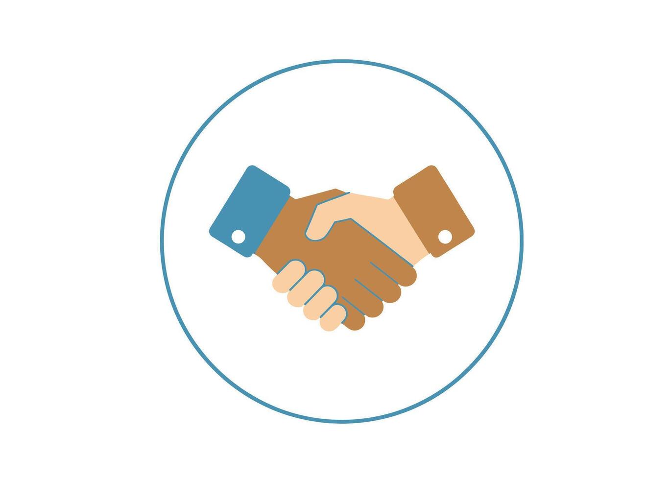 A handshake icon on a white background vector