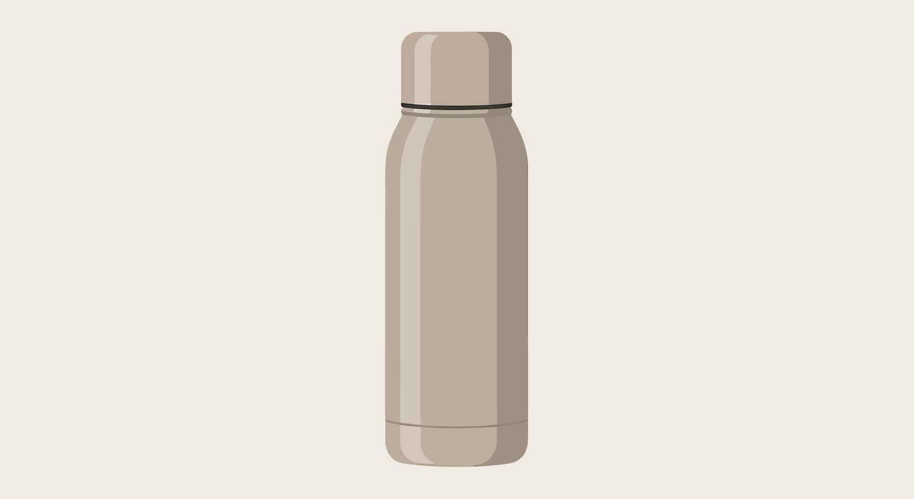 A beige water bottle on a white background vector