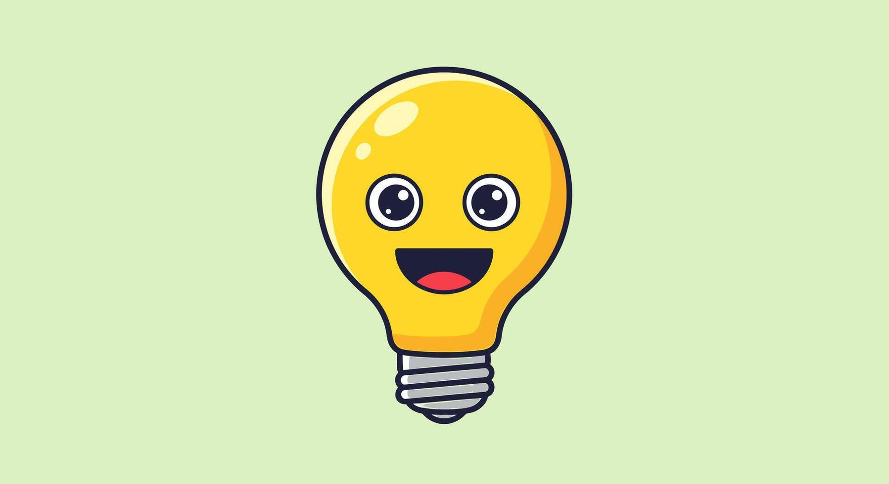 A cartoon light bulb with a smile on it vector