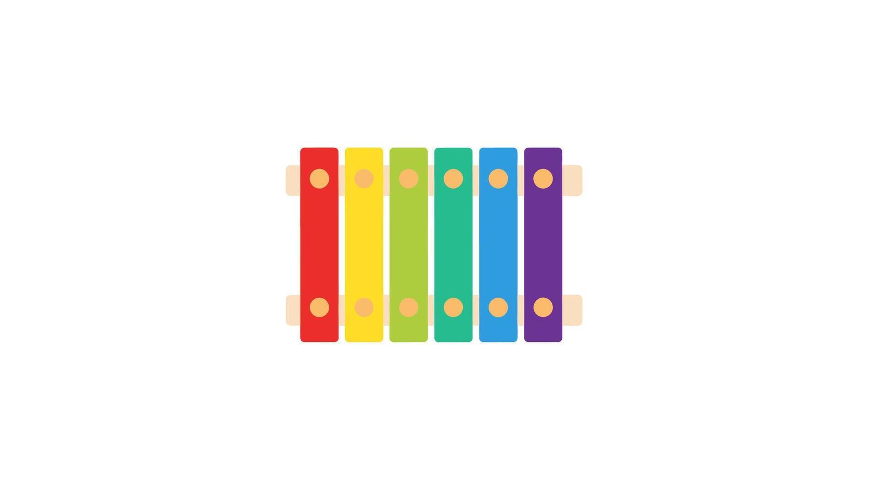 Colorful xylophone on a white background vector