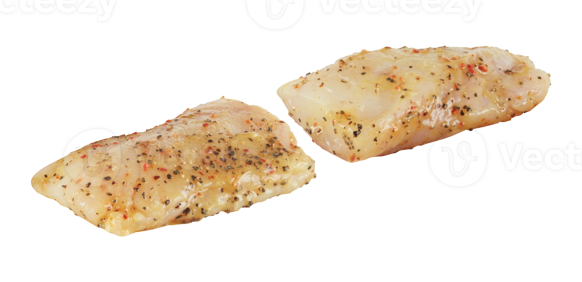 Fish with fresh chili cut out isolated transparent background png