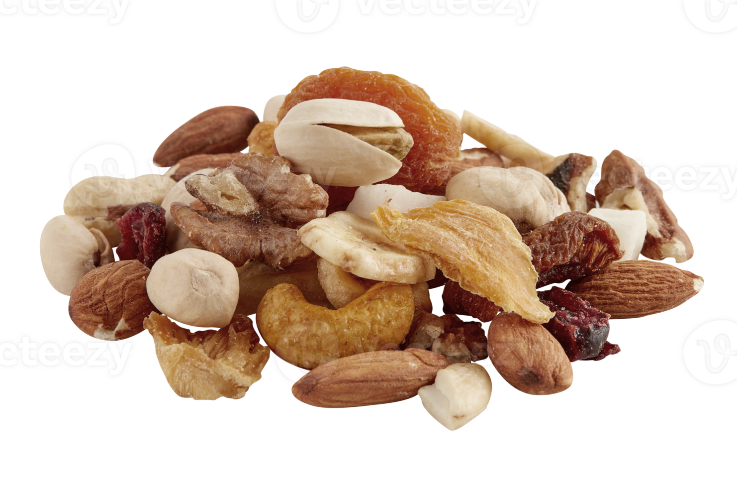 Pile of dried beans and grains cut out isolated transparent background png