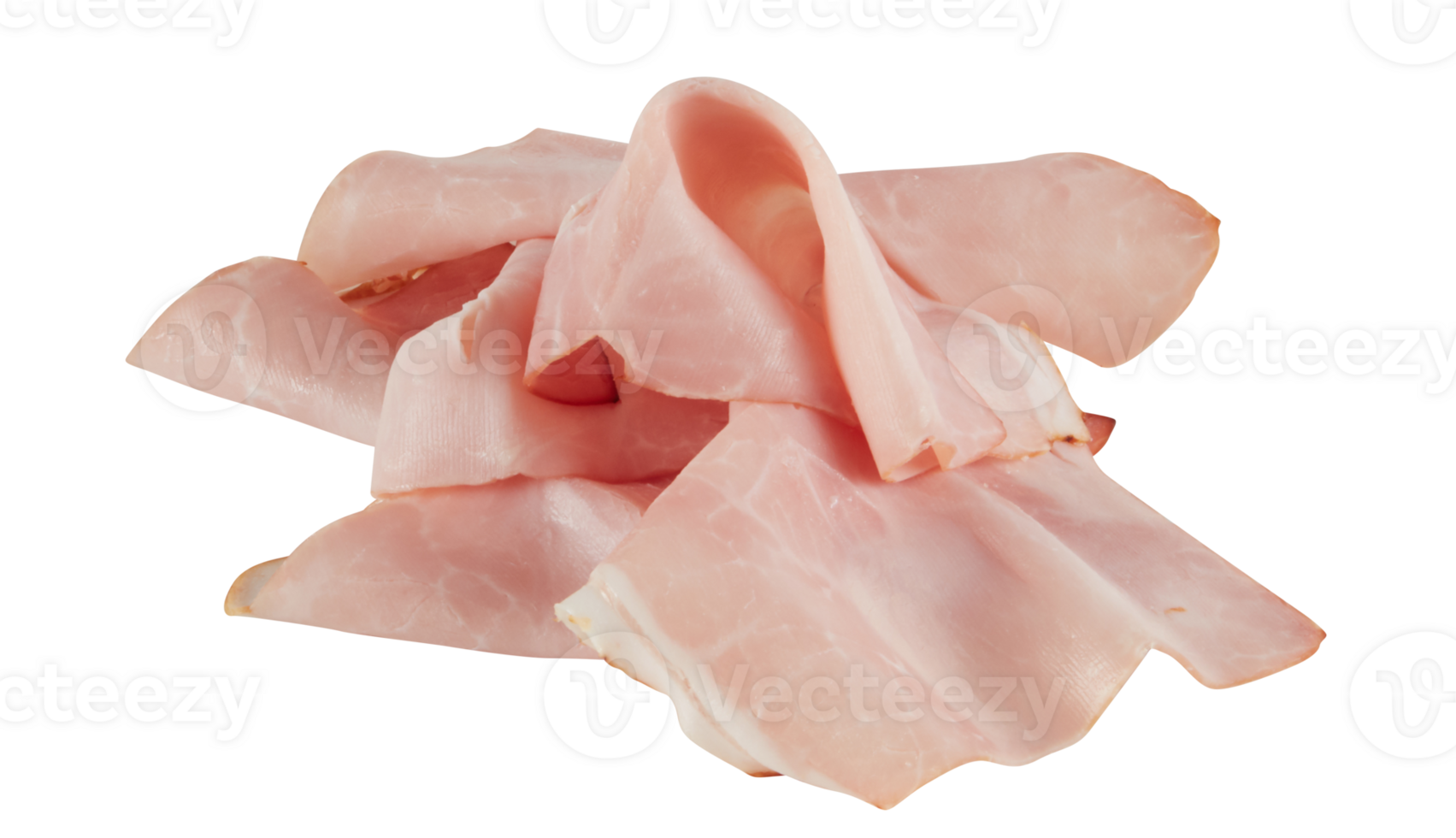 Bologna sliced fresh pork ham cut out isolated transparent background png