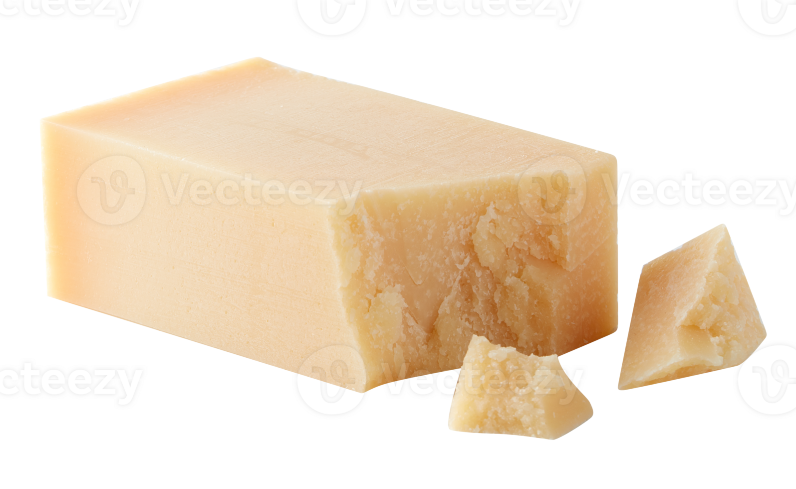 Butter Cheese Squares Broken into Blocks cut out isolated transparent background png