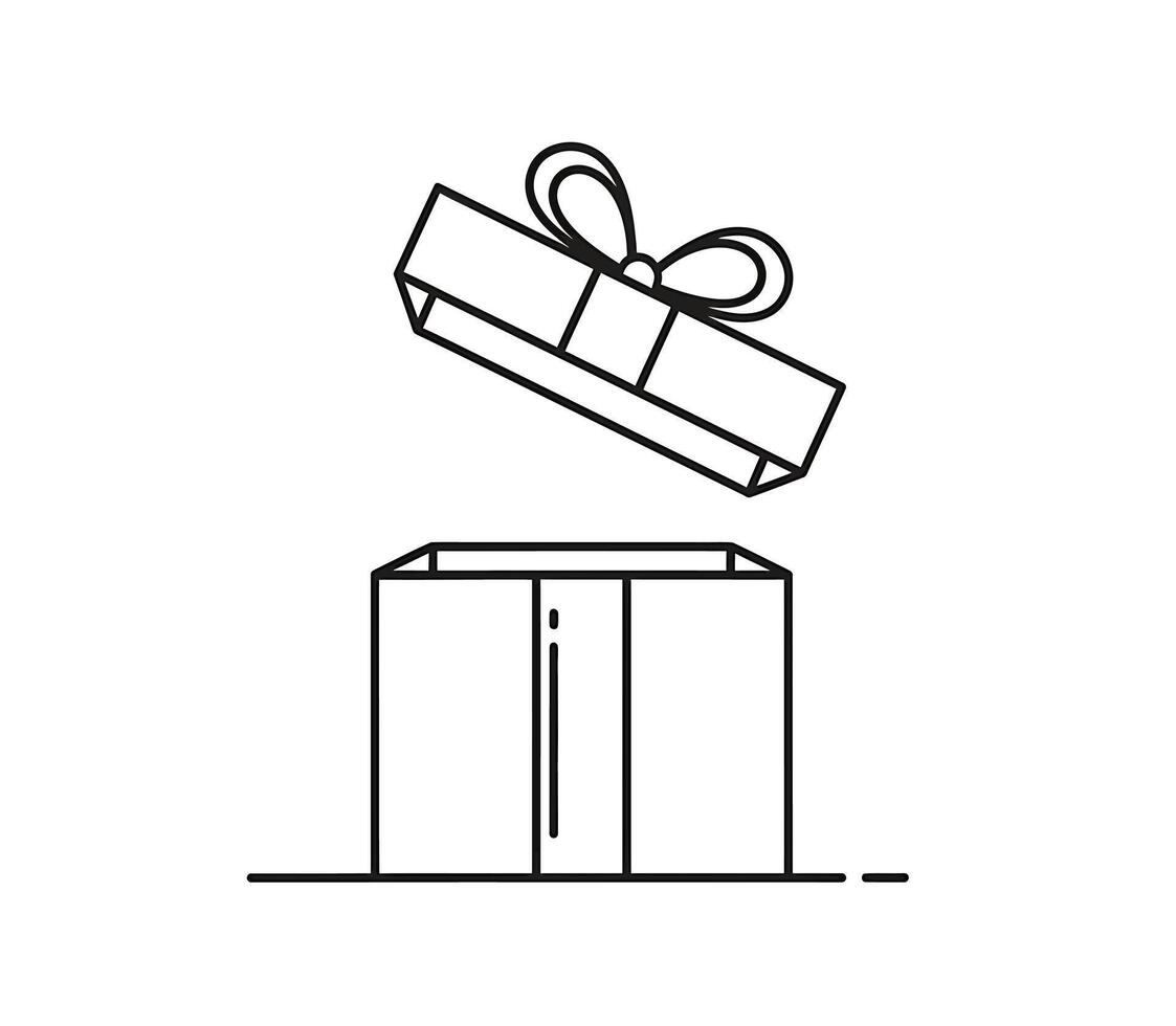 Open gift box icon illustration vector