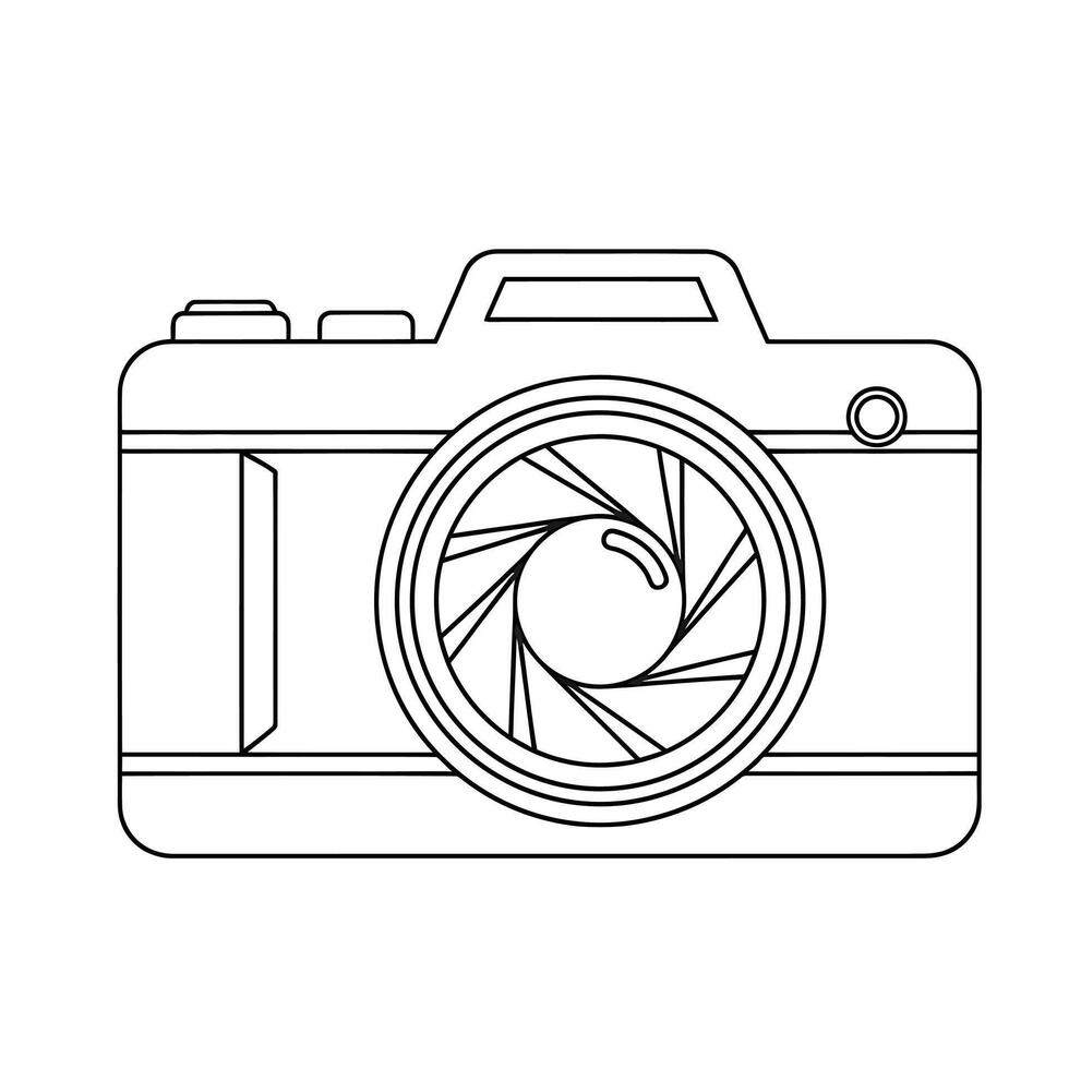Camera icon outline illustration vector