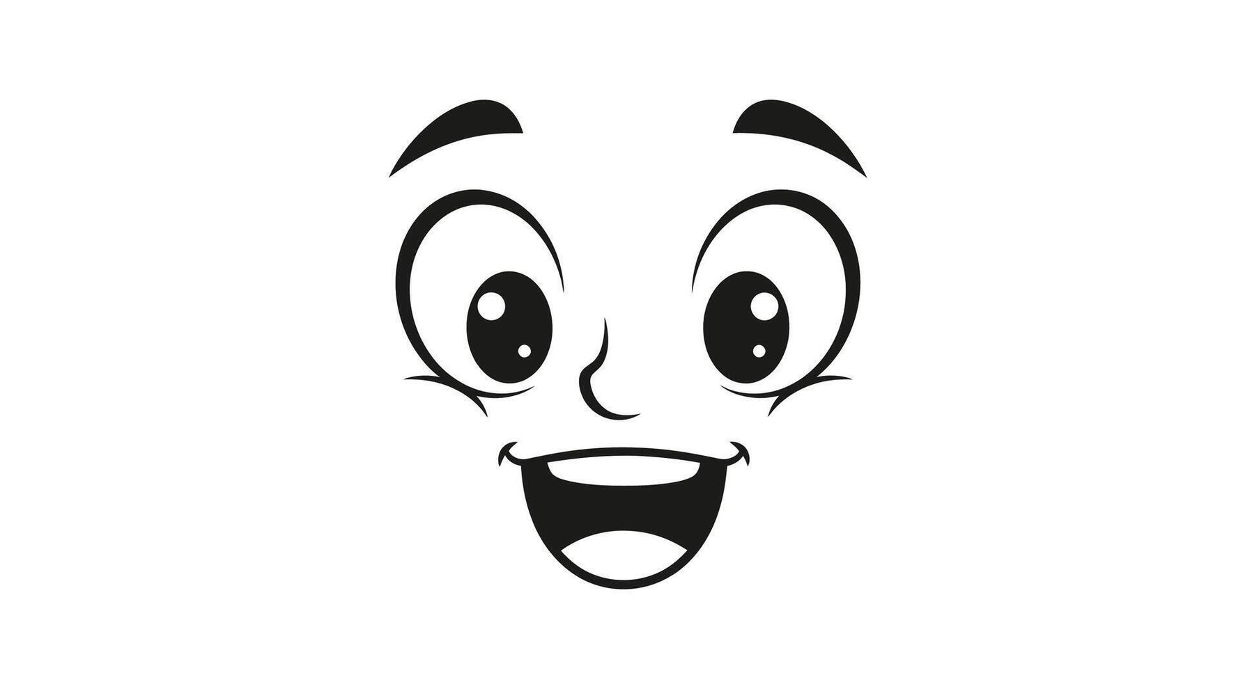 A cartoon face with a big smile on it vector