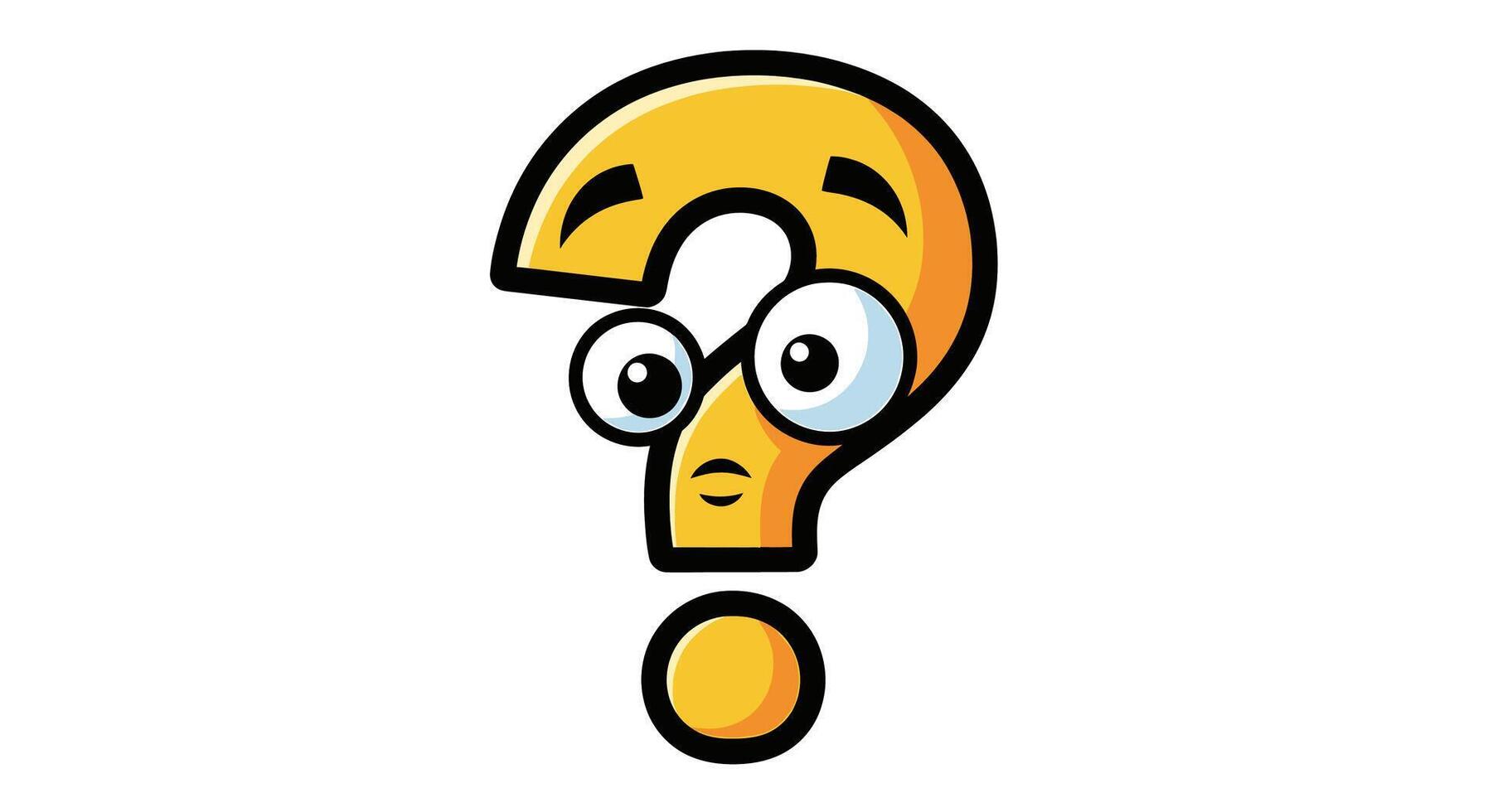 Question mark cartoon character illustration vector