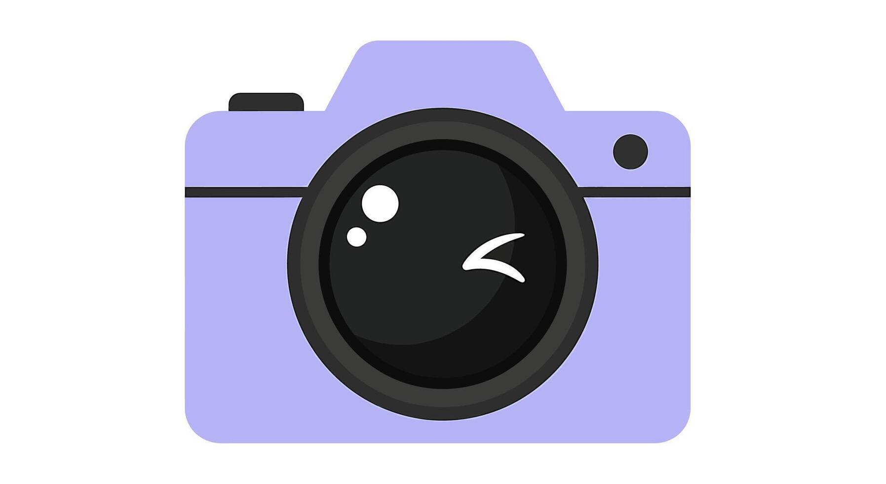 A purple camera with a bird on it vector