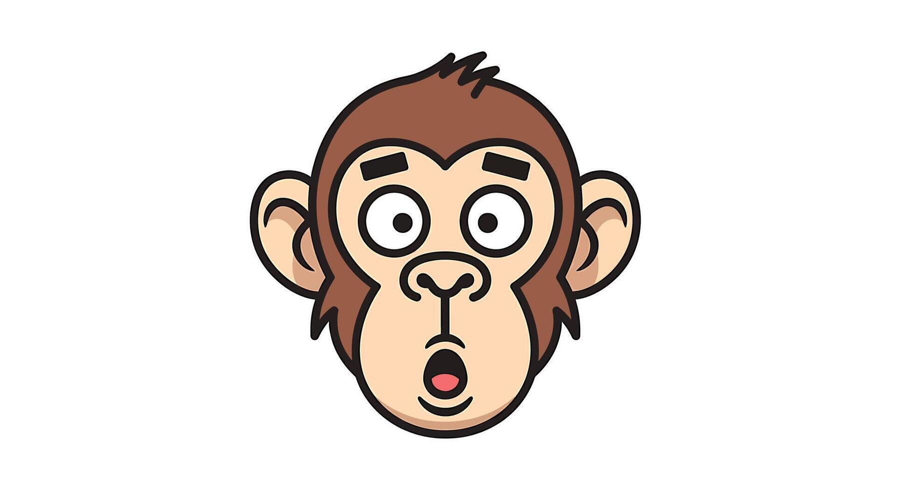 A cartoon monkey with a surprised expression vector