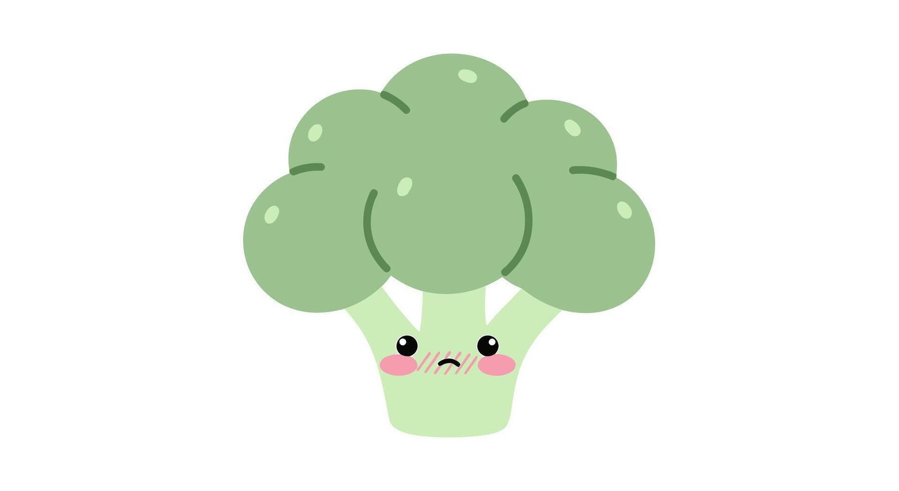 A cartoon broccoli with a face and eyes vector
