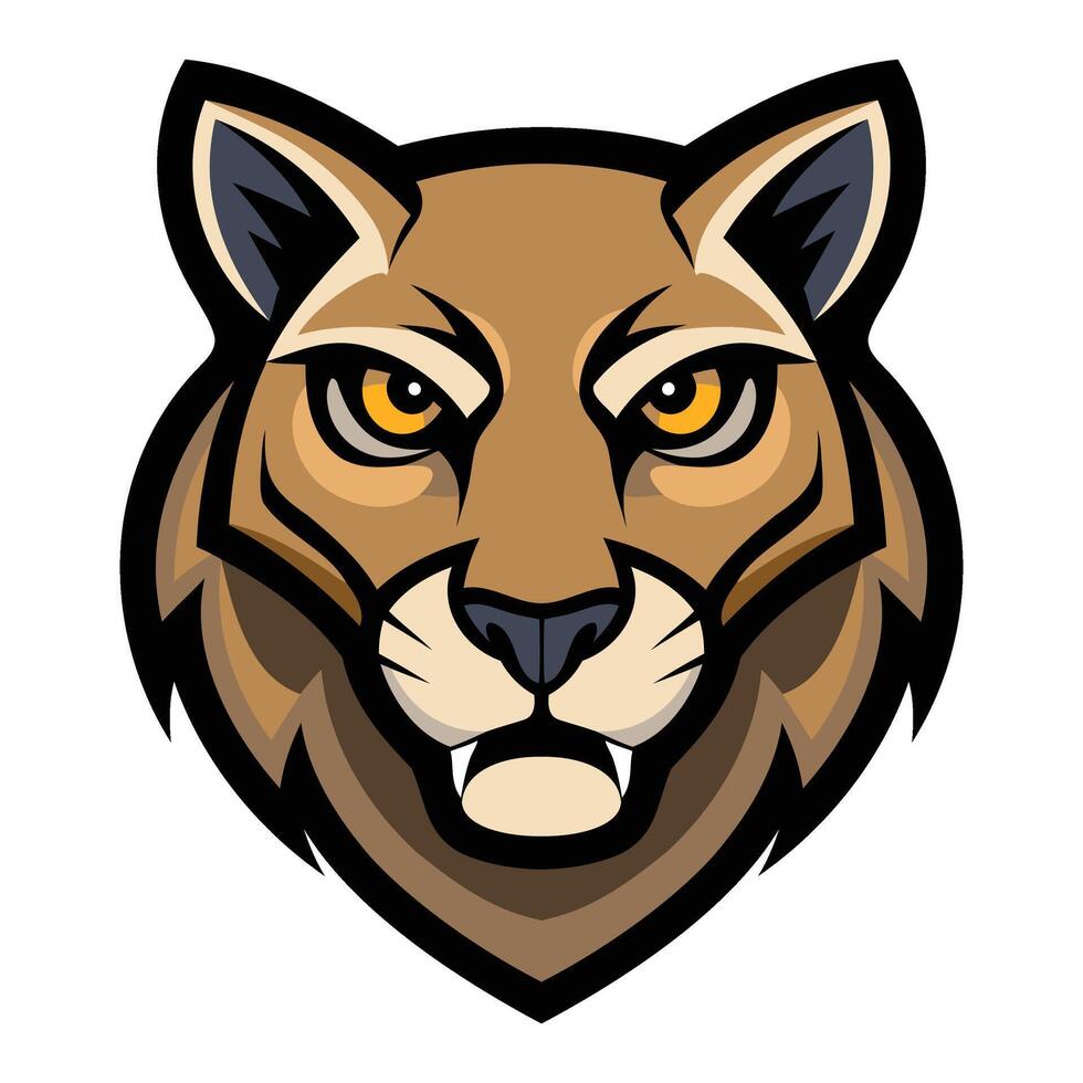 Fierce Cougar Head Mascot Illustration vector