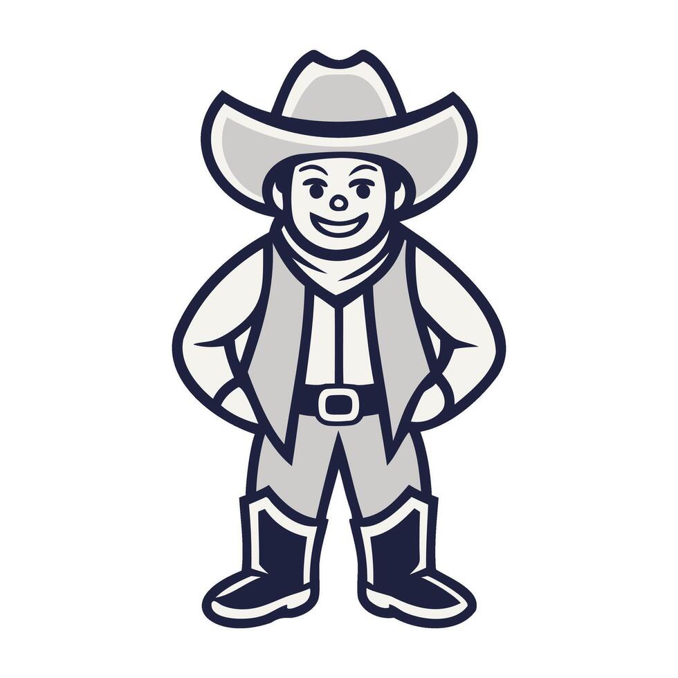 Smiling Cartoon Cowboy Mascot Illustration vector