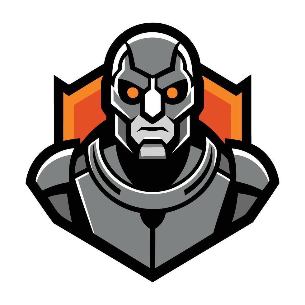 Cyborg Robot Head Mascot Illustration vector