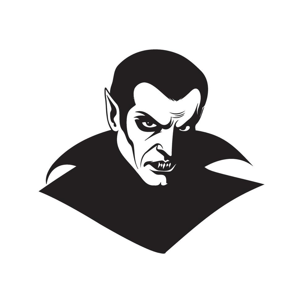 Dracula Vampire pose silhouette illustration vector