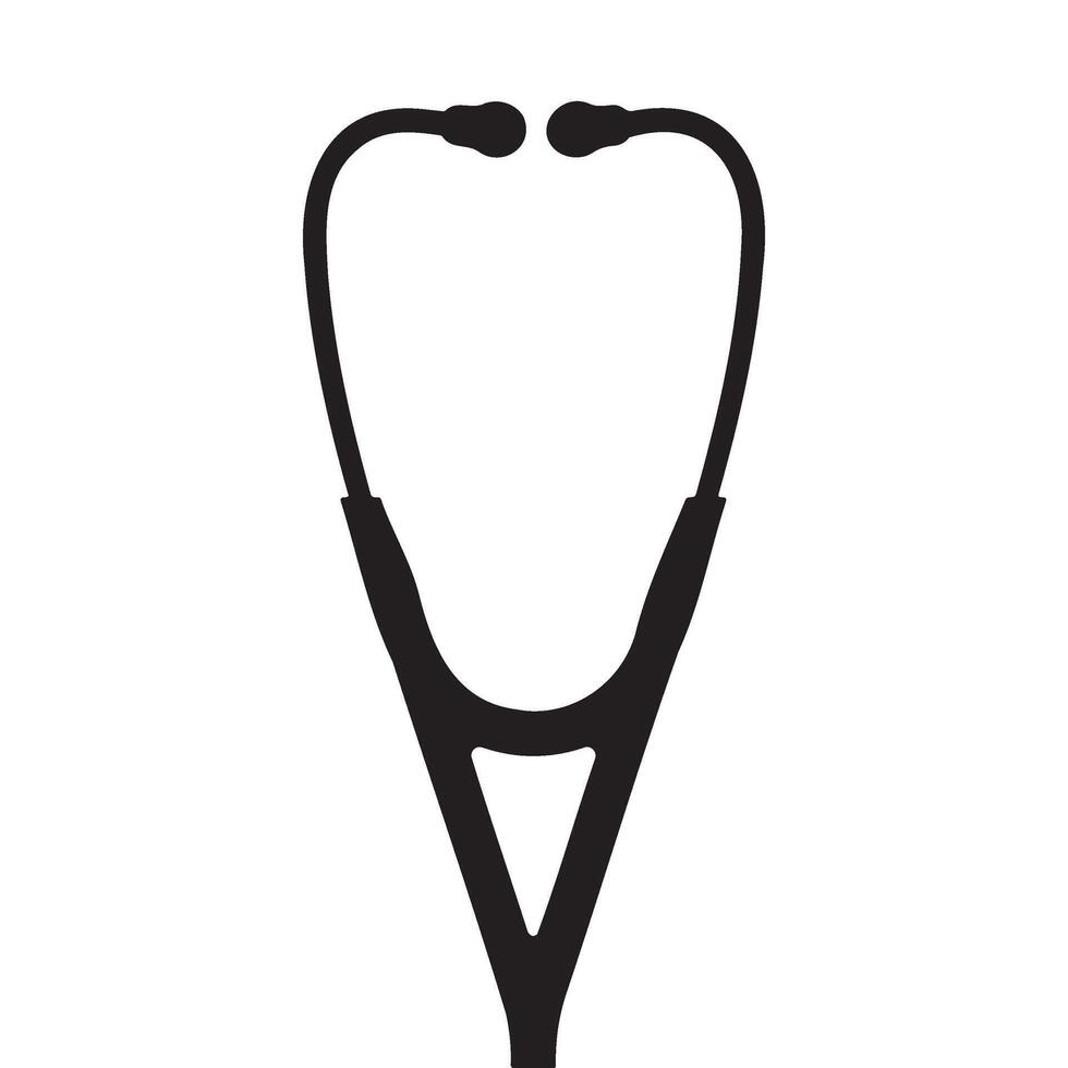 Diagnostic Stethoscope Silhouette Illustration vector