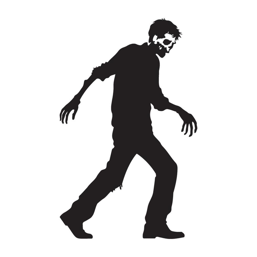 Dead Man Zombie walking silhouette illustration vector