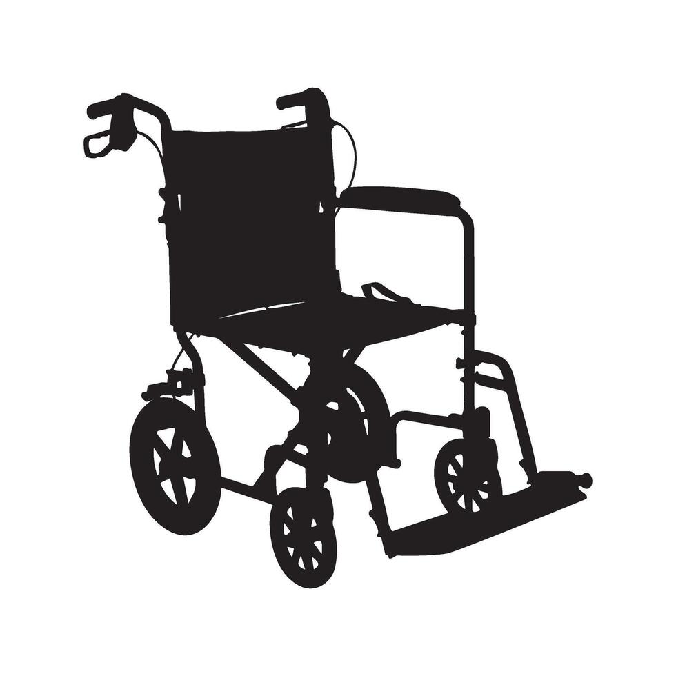 Foldable Transport Wheelchair Silhouette Illustration vector
