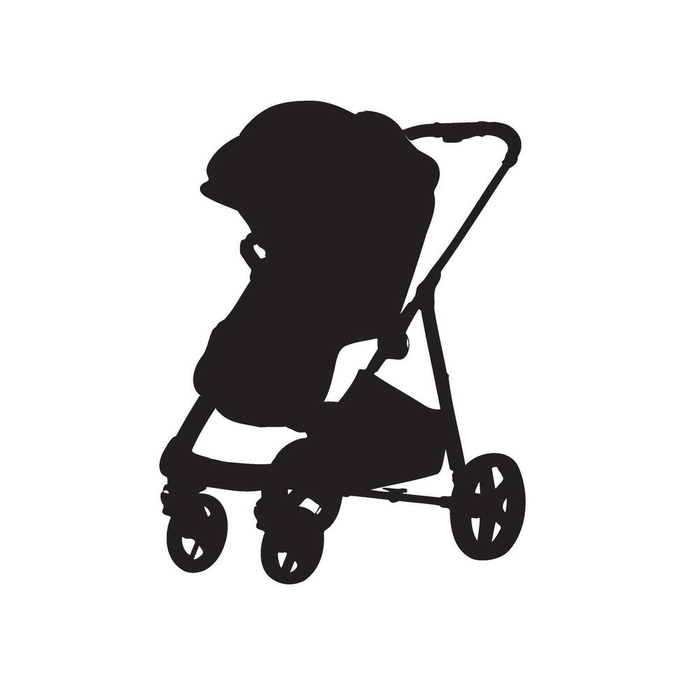 Baby Stroller Silhouette Illustration vector