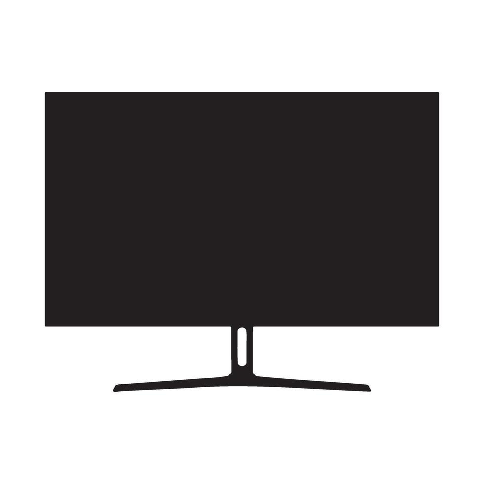 Gaming Screen Monitor Silhouette Illustration vector