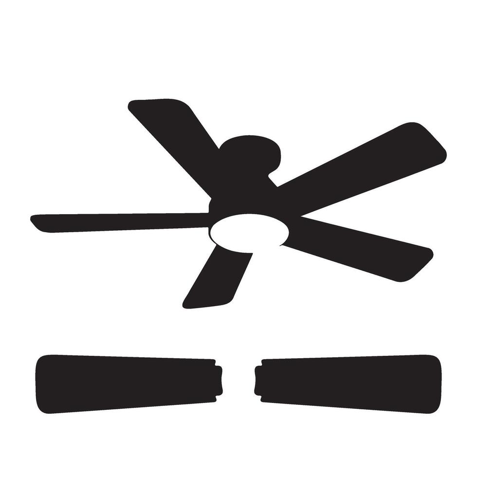 Ceiling Fans Silhouette Illustration vector