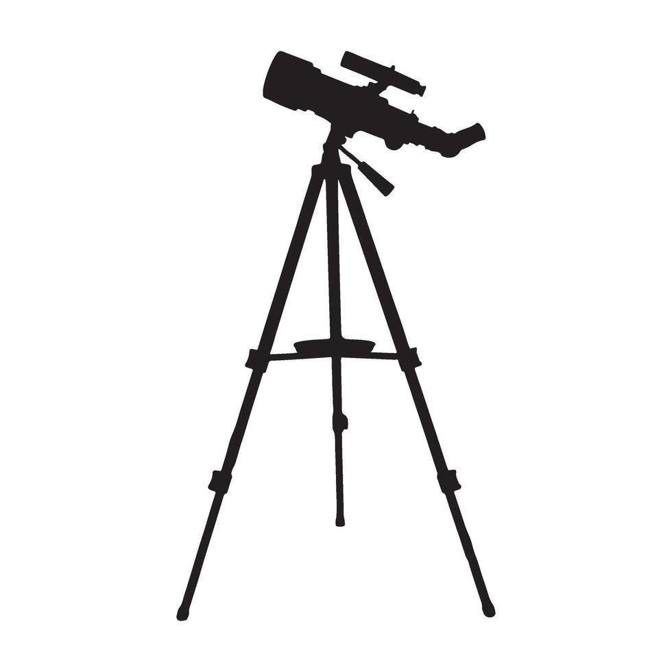 Astronomical Refracting Telescope Silhouette Illustration vector