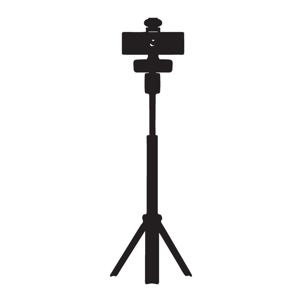 Webcam on a Tripod Silhouette Illustration vector