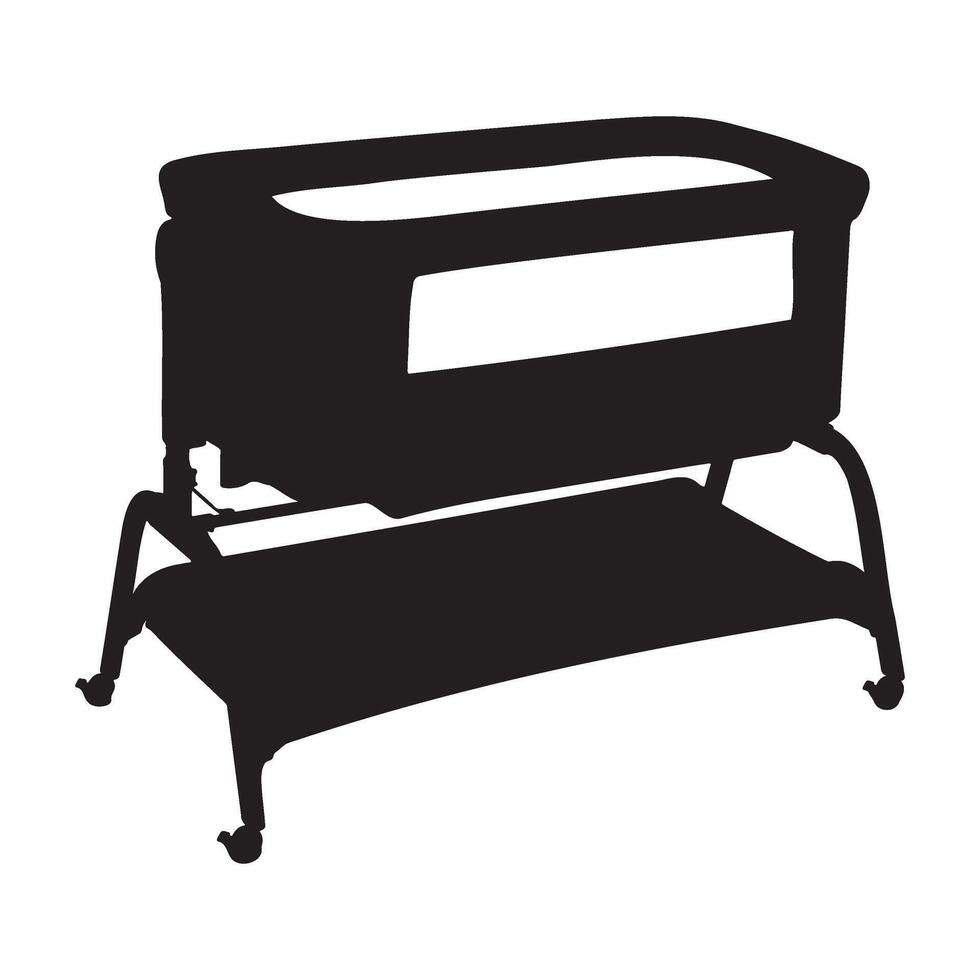 Baby Rocking Bassinets Bedside Sleeper Silhouette Illustration vector