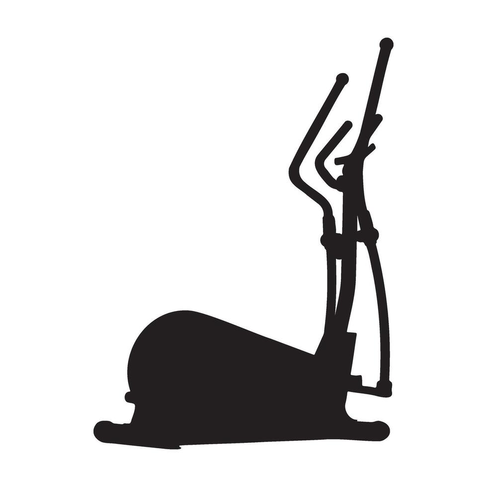 Elliptical Exercise Machine Silhouette Illustration vector