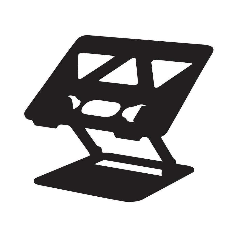 Adjustable Laptop Stand for Desk Silhouette Illustration vector