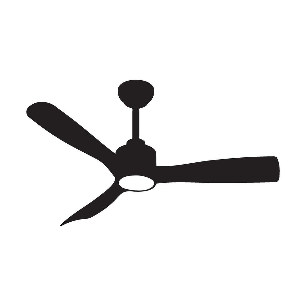 DC Motor Ceiling Fan Silhouette Illustration vector