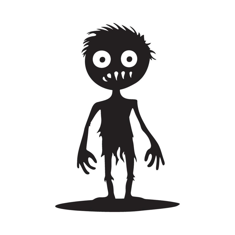 Zombie cartoon silhouette illustration vector