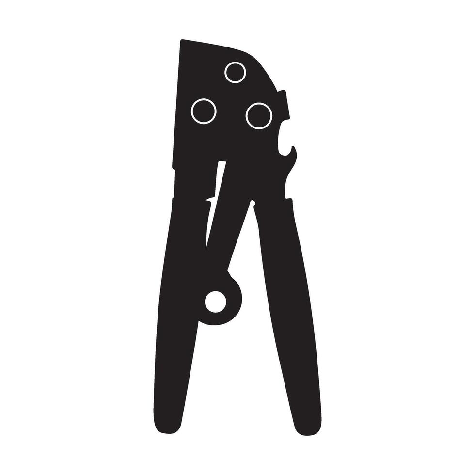 Hand Crank Can Opener Silhouette Illustration vector
