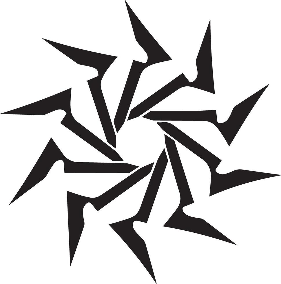 a black and white image of a star with many arrows vector