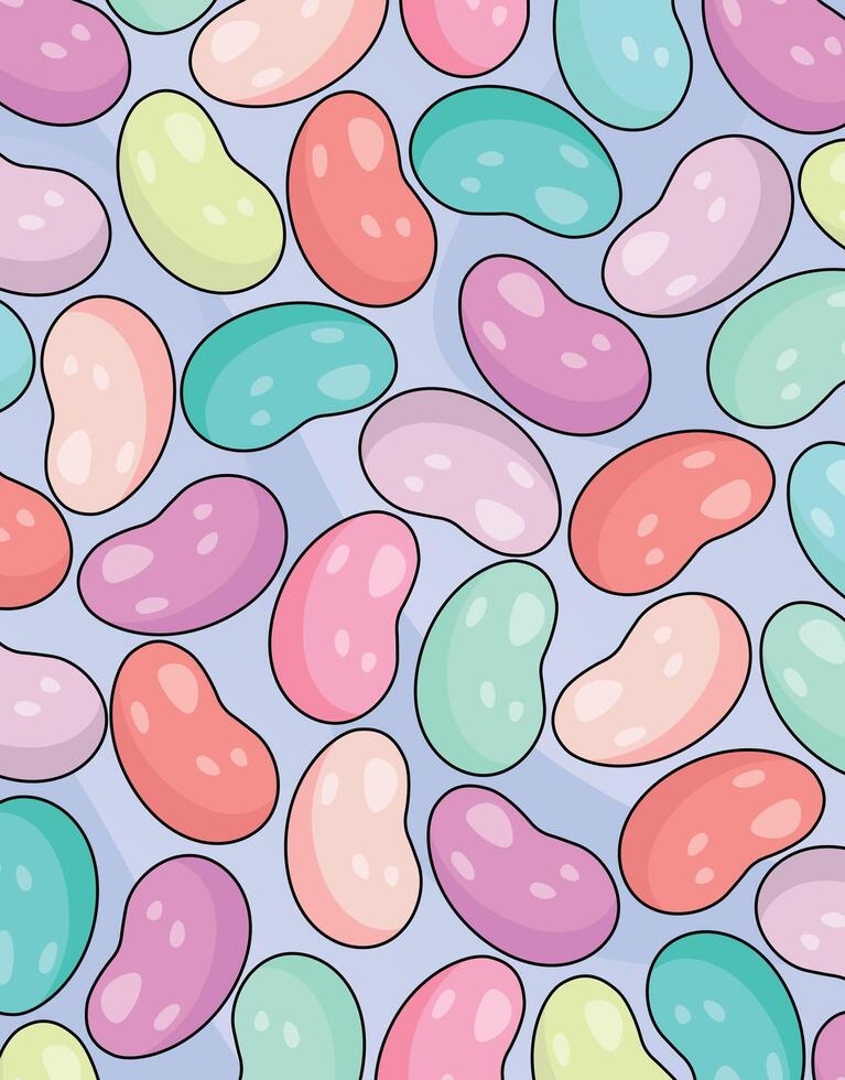 Colorful Jelly Beans Pattern on Pastel Background vector