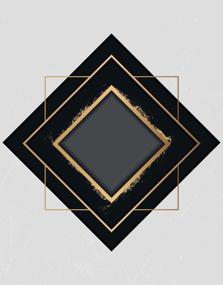 Elegant Black and Gold Diamond Frame Background vector